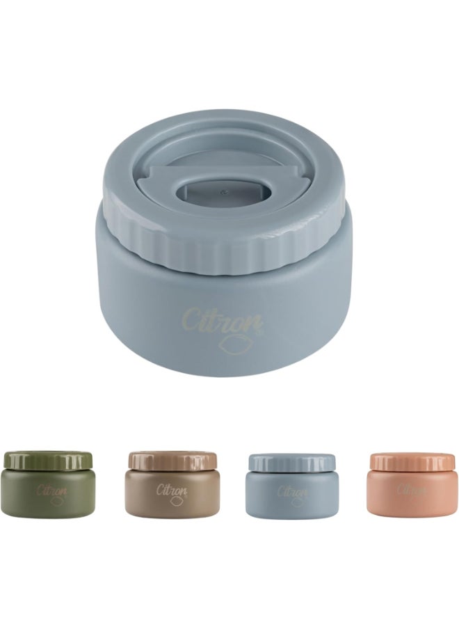 Vacuum Insulated Food Jar For Kids And Adults, Bpa Free Food Thermos, Travel Hot Food Container - 250 Ml Dusty Blue