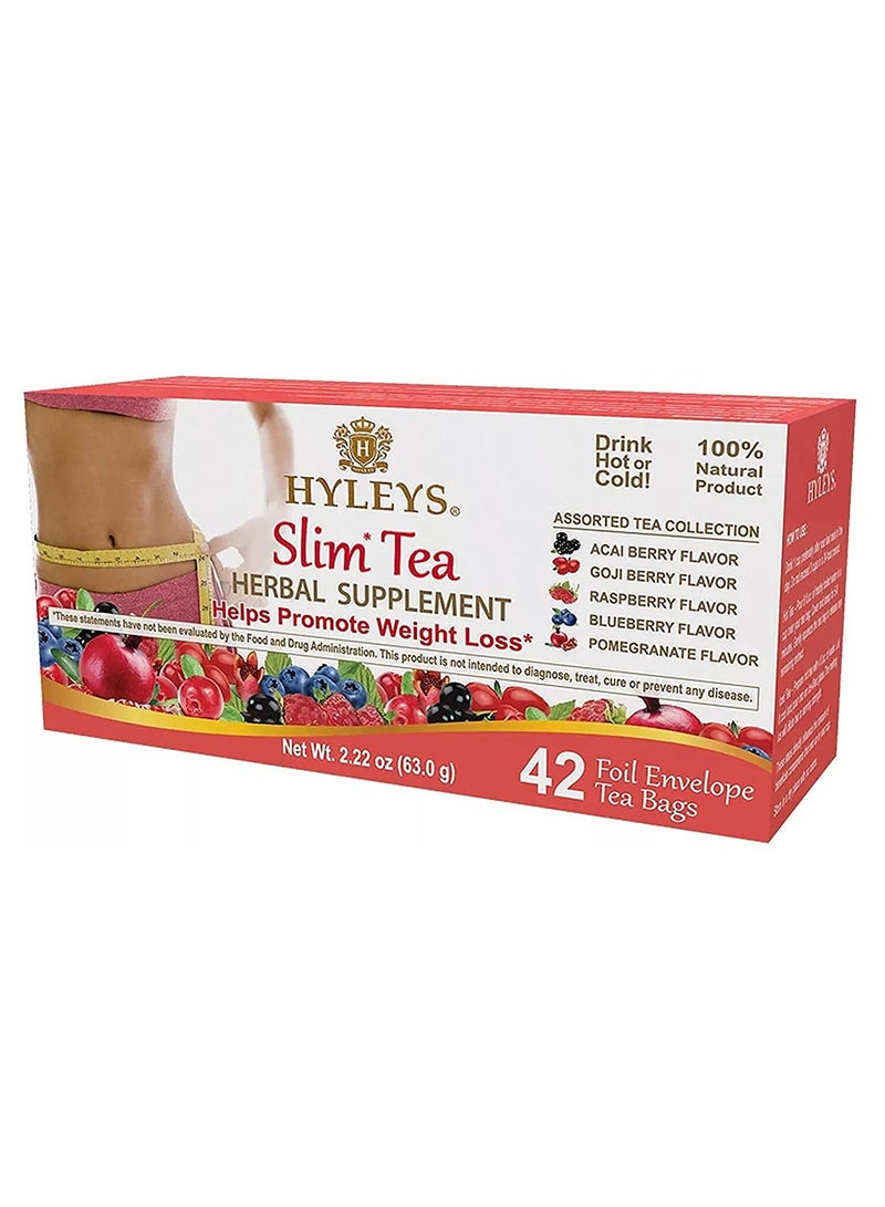 Slim Tea, Assorted Tea Collections, 42 Foil Envelope Tea Bags