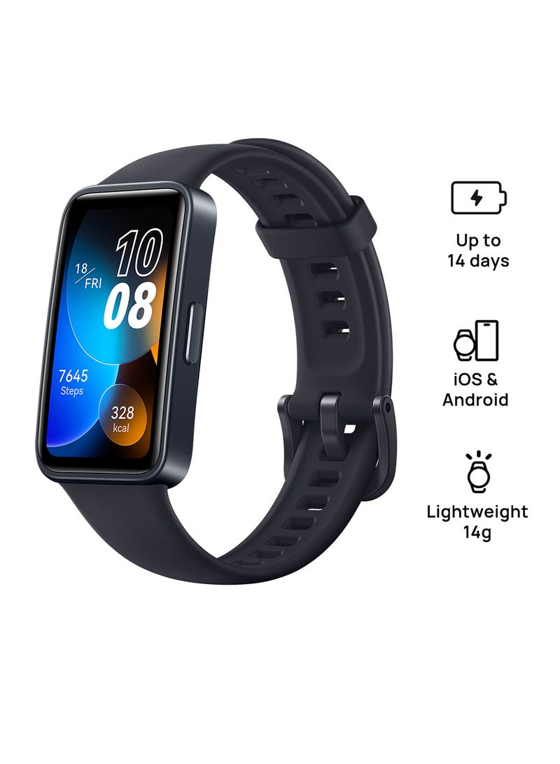 Band 8 Smart Watch, Ultra-Thin Design, Scientific Sleeping Tracking, Long Battery Life - Midnight Black