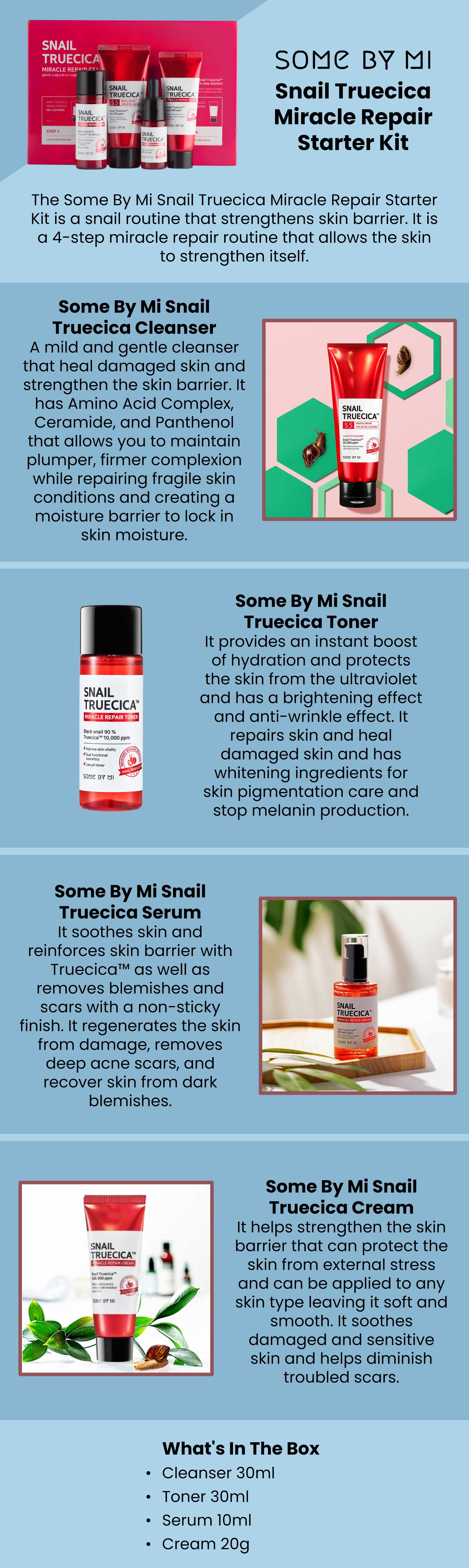 Snail Truecica Miracle Repair Starter Kit Clear 70ml + 20g