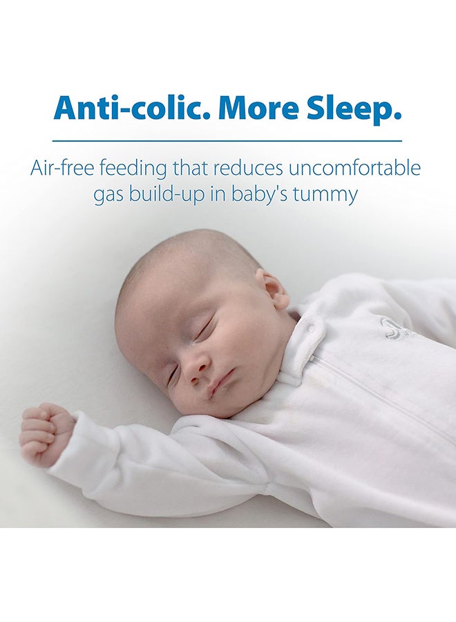 Pack Of 2 Baby Natural Flow Anti-Colic Options+ Narrow Glass Feeding Bottle, 2 X 250 ML, Level 1 Slow Flow Nipple, 0 Months +