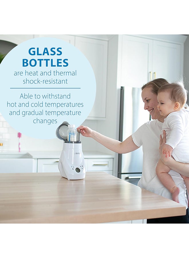 Pack Of 2 Baby Natural Flow Anti-Colic Options+ Narrow Glass Feeding Bottle, 2 X 250 ML, Level 1 Slow Flow Nipple, 0 Months +