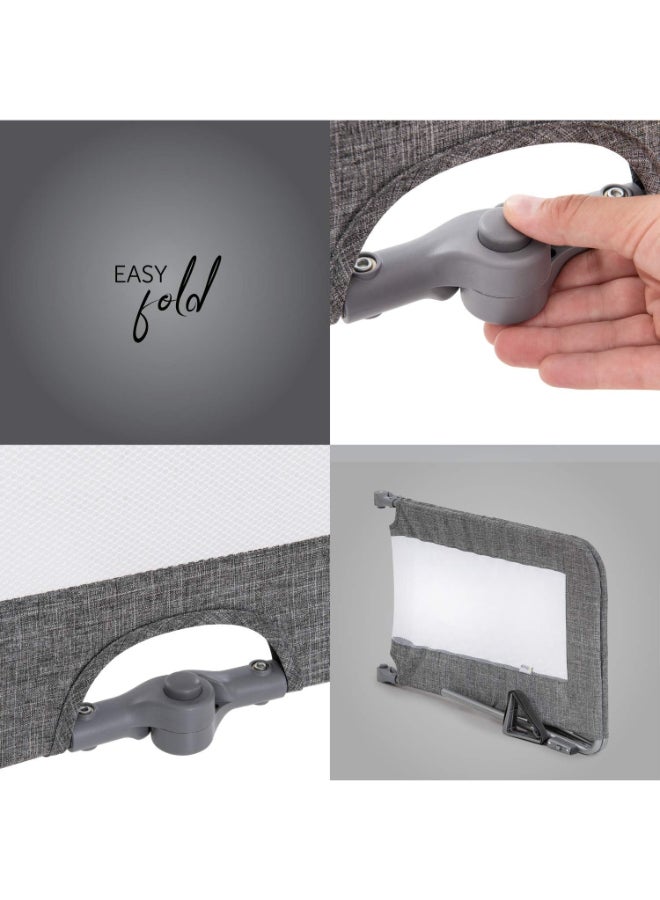 Sleep N Safe Plus Xl Bed Guard For Toddler, 150 X 50 X 44 Cm, Foldable Bed Rail For Travel 77 X 6 X 45 Cm - Grey