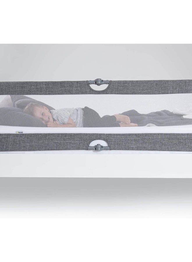 Sleep N Safe Plus Xl Bed Guard For Toddler, 150 X 50 X 44 Cm, Foldable Bed Rail For Travel 77 X 6 X 45 Cm - Grey