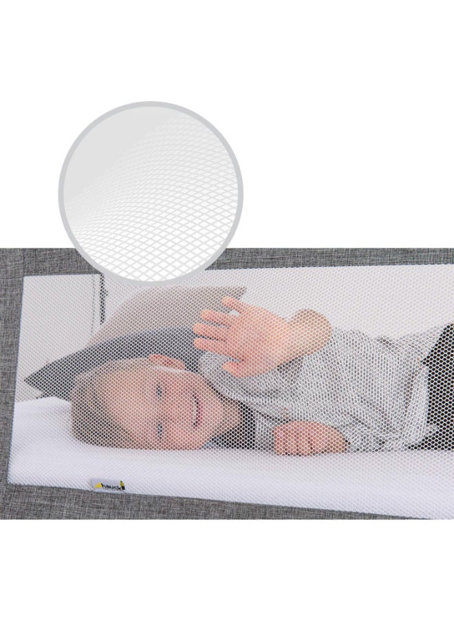 Sleep N Safe Plus Xl Bed Guard For Toddler, 150 X 50 X 44 Cm, Foldable Bed Rail For Travel 77 X 6 X 45 Cm - Grey