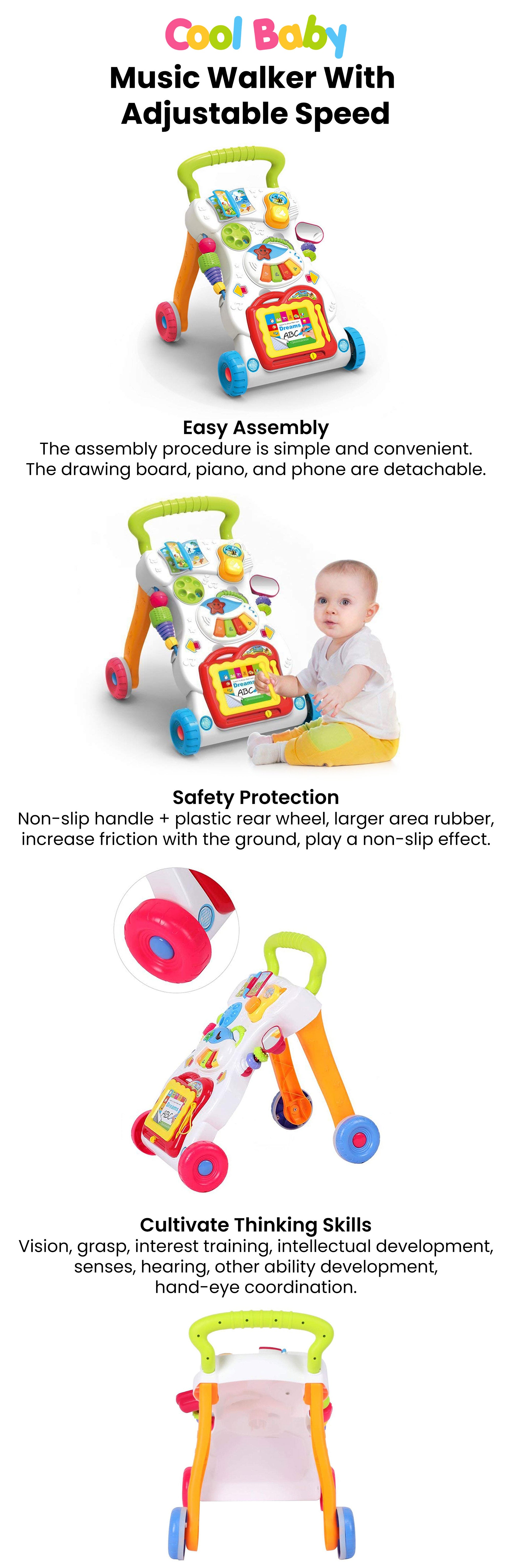 Music Walker With Adjustable Speed 42x34x46cm