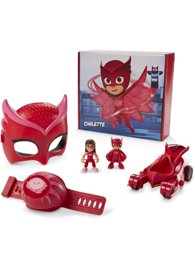 Pj Masks Owlette Power Pack Preschool Toy Set With 2 Pj Masks Action Figures Vehicle Wristband And Costume Mask For Kids Ages 3 And Up