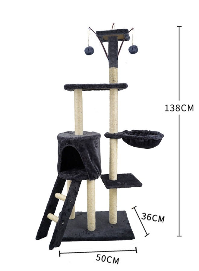 Cat Tree 138cm Height Activity Cat Tower Furniture for Large Small Cat