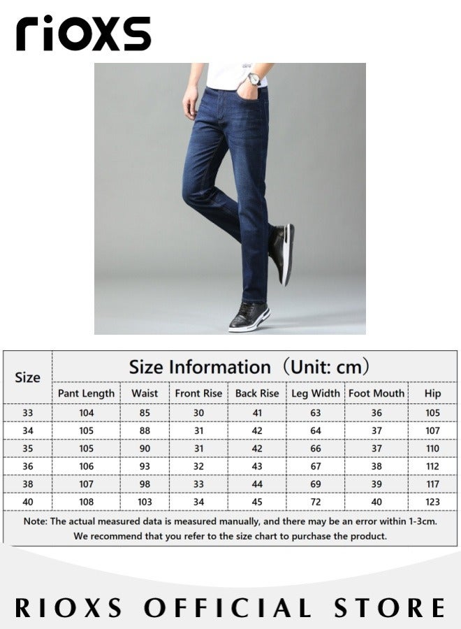 Men's Jeans Pants Straight Fit Tapered Leg Skinny Jean For Work And Casual