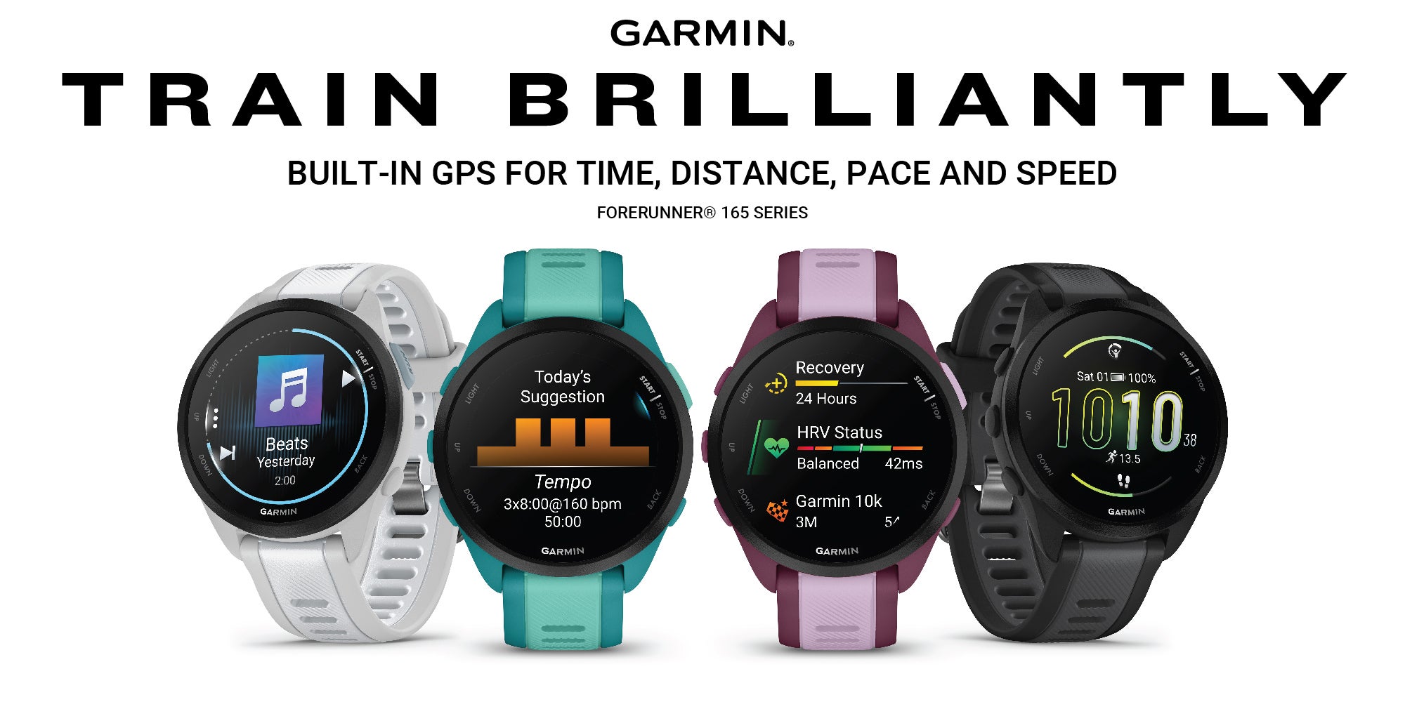 Forerunner 265S  - 42MM - Up To 24 Hours Battery Life in GPS Mode - 1.1