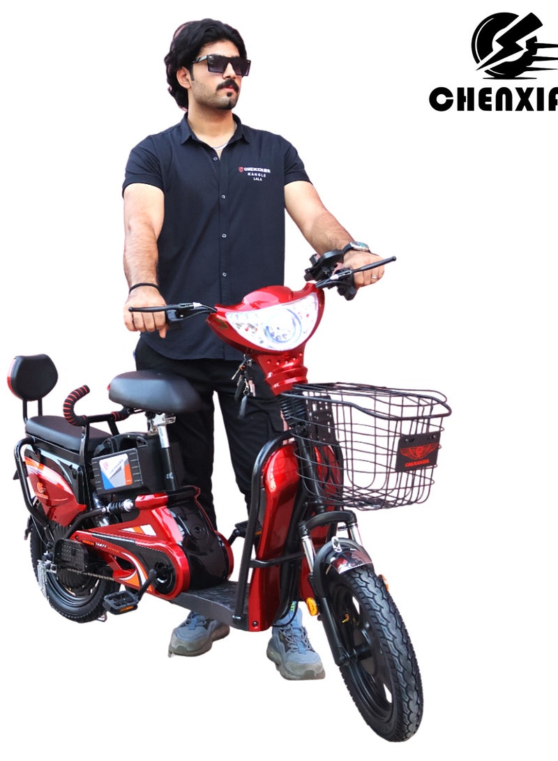 CHENXIAN E-Bike 16 Number with Brushless Motor 350W Motor 40-50 km/h Speed 16-Inch/14-Inch Tires 3 Gears LED Display 4 Shock Absorbers 30-35 km Range Adult Commuter & Off-Road Bike