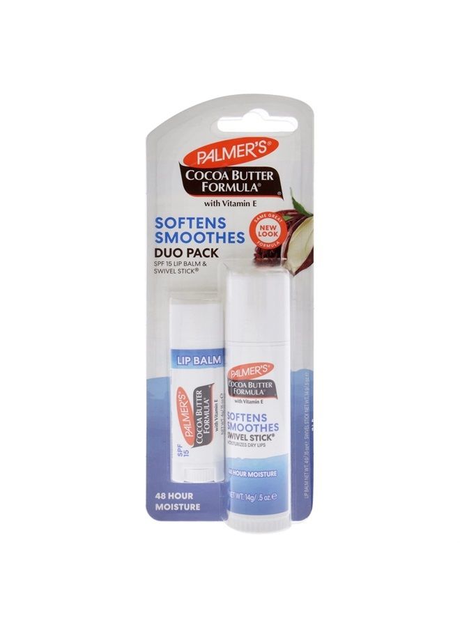 Cocoa Butter Ultimate Moisture Kit for Unisex Lip Balm SPF 15, 2 Count