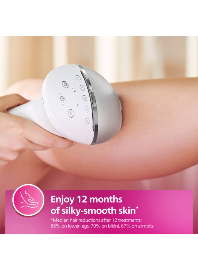 Philips Lumea IPL, Hair Removal, 8000 Series, Sense IQ Technology, Body Treatment Attachment, Corded Use, BRI940/00, 60 Days Money Back Guarantee White/Silver