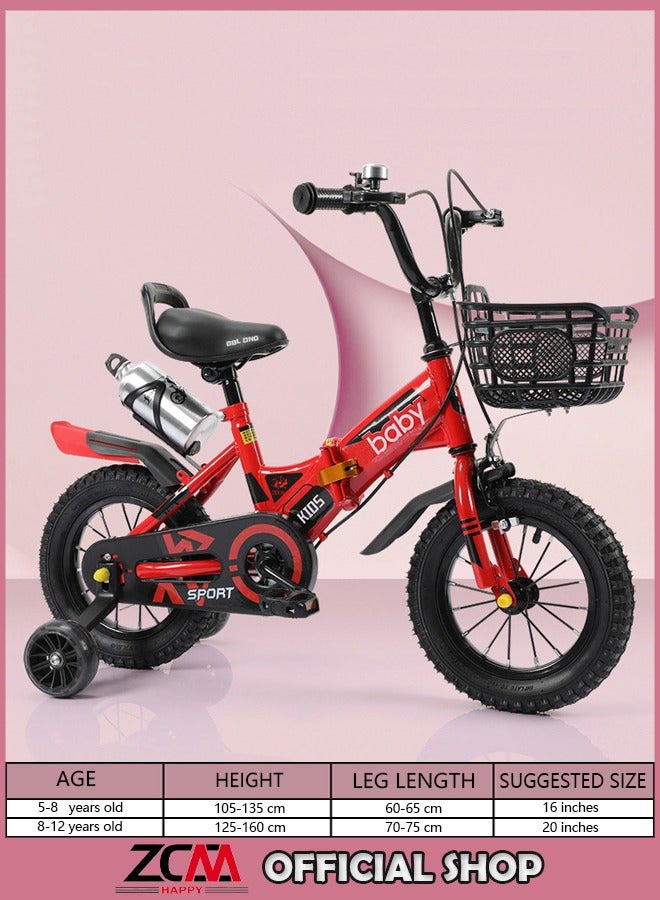 Folding Children's Bicycles With Soft Seats And Carbon Steel Frame 16 inches