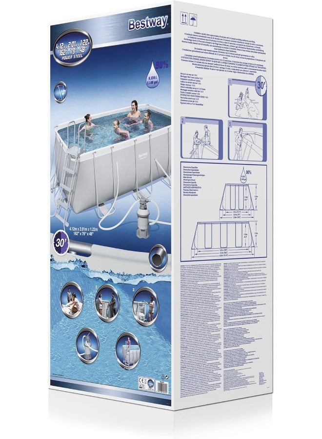 Bestway Pool Set Rectangular 412x201x122Cm 148.00cm 148.00cm