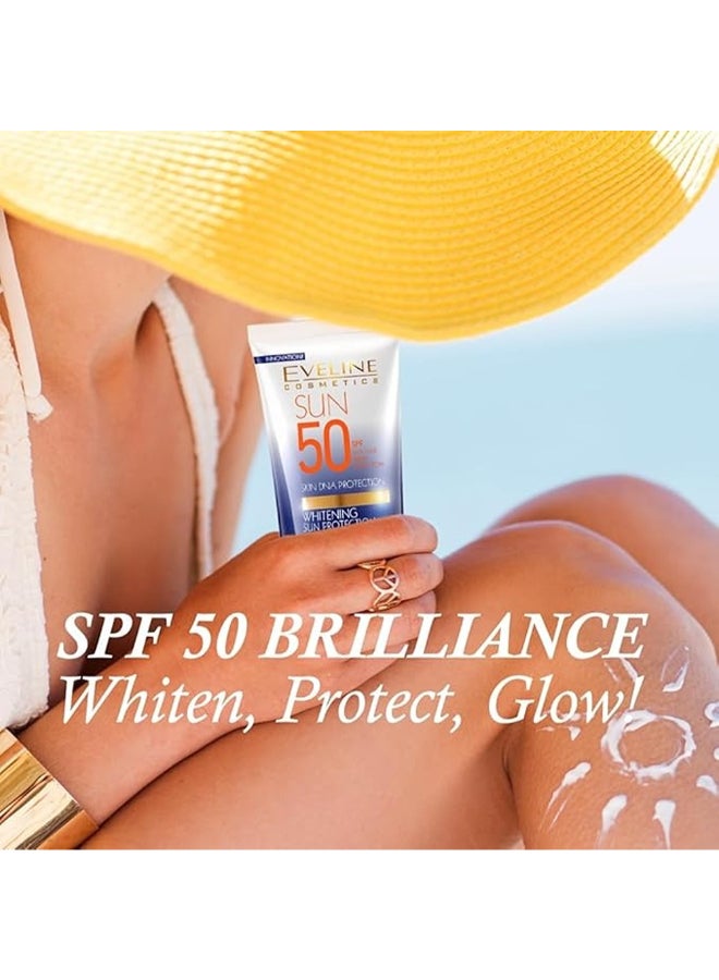 Eveline Cosmetics Whitening Sun Protection Face Cream, With Spf 50 & Skin Dna Protection 50ml