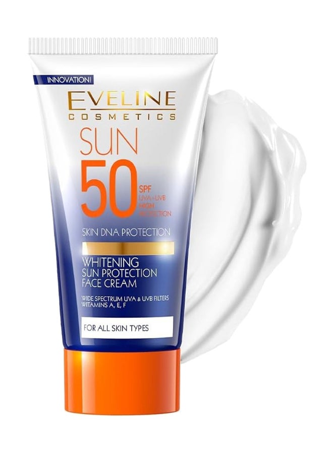 Eveline Cosmetics Whitening Sun Protection Face Cream, With Spf 50 & Skin Dna Protection 50ml