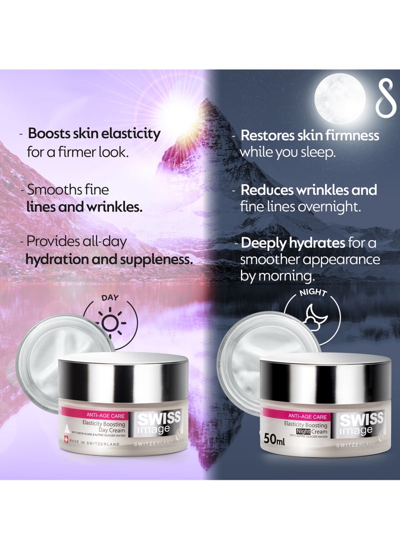 Anti Age 36+ Elasticity Boosting Day Cream & Night Cream Special Offer Pack 2 X 50ml, W/ SPF Filter, Collagen Boosting