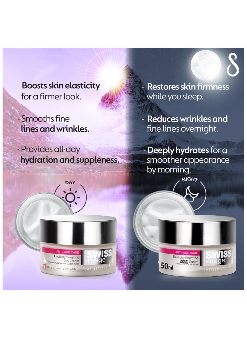 Anti Age 36+ Elasticity Boosting Day Cream & Night Cream Special Offer Pack 2 X 50ml, W/ SPF Filter, Collagen Boosting