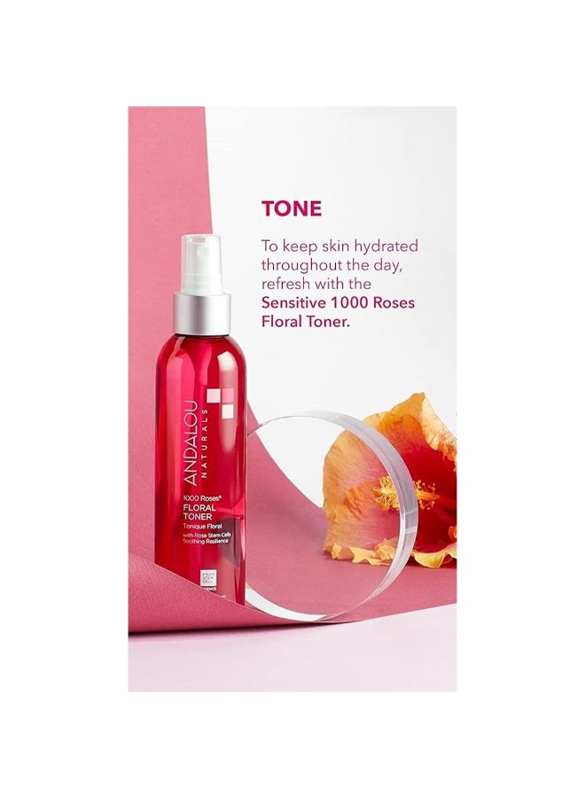 Andalou Naturals 1000 Roses Floral Toner, Infused With Rose Stem Cells, Soothing Resilience, Sensitive 178ml