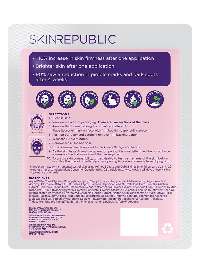 Anti-Aging Retinol Face Mask Sheet (3 Masks) with Niacinamide & Rice Water – Reduces Wrinkles, Pigmentation, Dark Spots & Pimple Marks, Improves Firmness, Brightens & Hydrates Skin