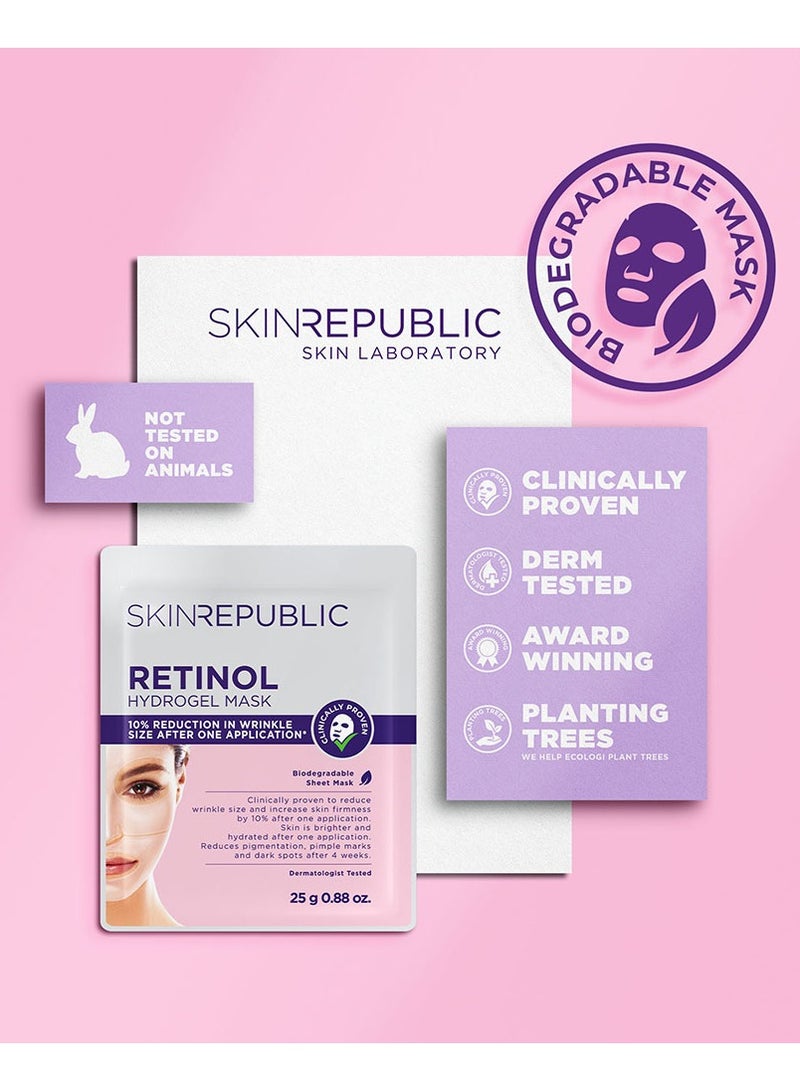 Anti-Aging Retinol Face Mask Sheet (3 Masks) with Niacinamide & Rice Water – Reduces Wrinkles, Pigmentation, Dark Spots & Pimple Marks, Improves Firmness, Brightens & Hydrates Skin
