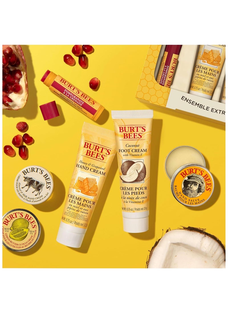 Tips and Toes Kit, Moisturizing Lip Balm, 2 Hand Creams, Foot Cream, Cuticle Cream & Hand Salve