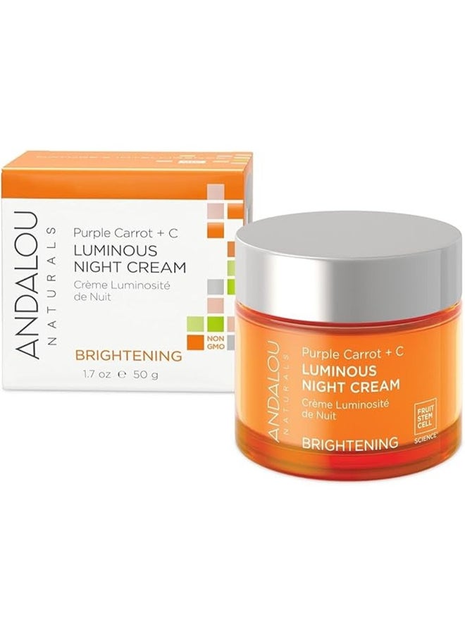 Andalou Naturals Purple Carrot Luminous Night Cream, Brightening 50grams