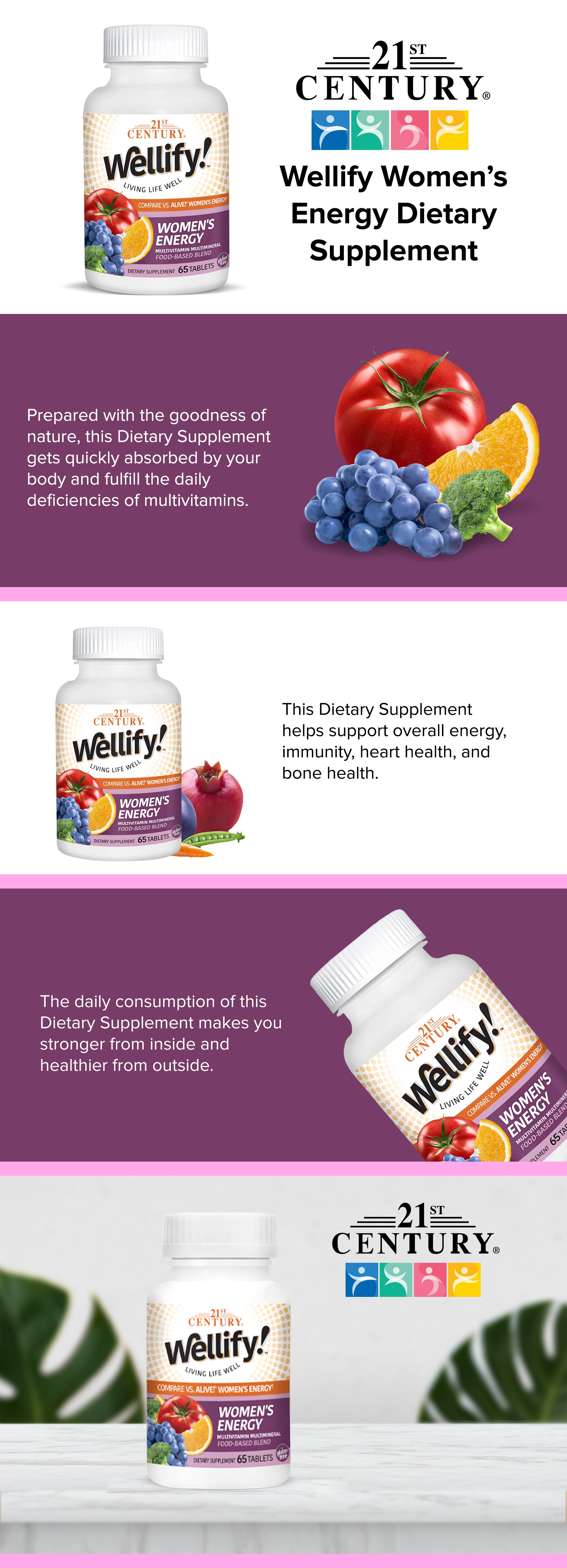 Wellify Women's Energy Multivitamin Multimineral - 65 Tablets