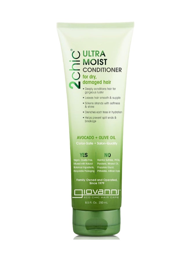 Giovanni 2Chic Ultra Moist Conditioner, Hair Care, Infused With Avocado & Olive Oil 250ml