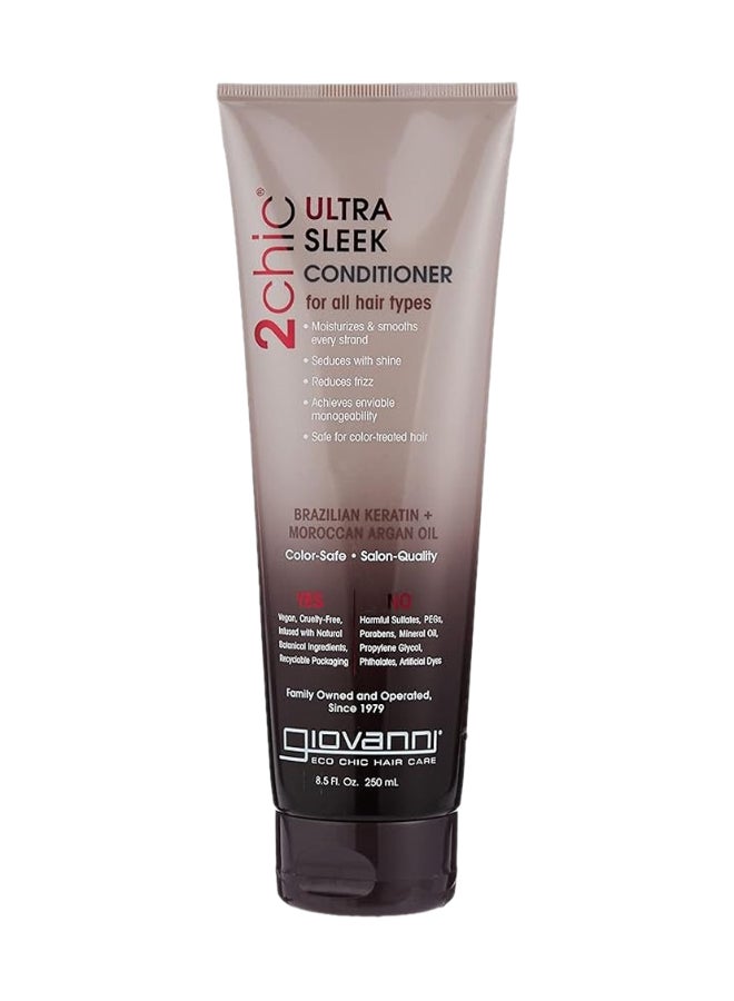 Giovanni 2Chic Ultra-Sleek Conditioner, Infused With Brazilian Keratin & Moroccan Argan Oil, Hair Care 250ml