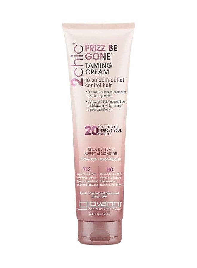 Giovanni 2Chic Frizz Be Gone Taming Cream, Infused With Shea Butter & Sweet Almond Oil, Smooth Unmanageable Hair 150ml