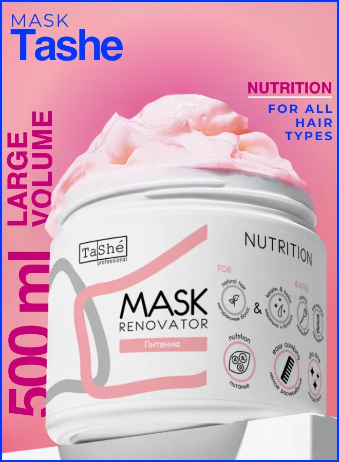 Deep Nutrition Hair Mask with Avocado, Coconut, Mango & Kiwi - Restores and Nourishes, for All Hair Types and Extensions, Professional & Home Use, 500ml