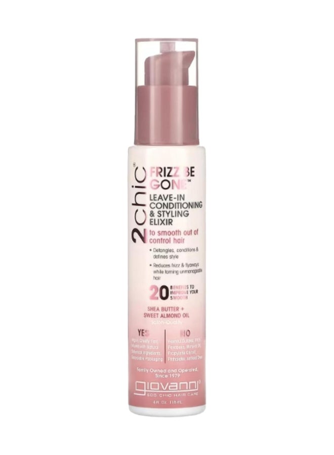 Giovanni 2Chic Frizz Be Gone Leave-In Conditioning & Styling Elixir, Infused With Shea Butter & Sweet Almond Oil Clear 118ml