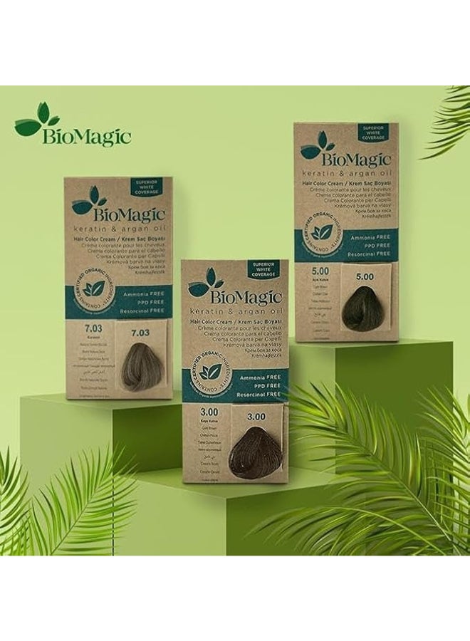 Biomagic Permanent Hair Color Cream, Superior White Coverage With Keratin & Argan Oil, Deep Red, 66.55 66.55 Deep Red 170ml