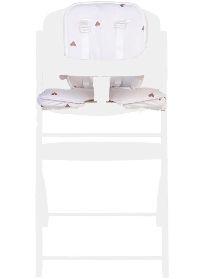Cushion For Evosit High Chair, 100% Oekotex Cotton Jersey, Jersey Hearts