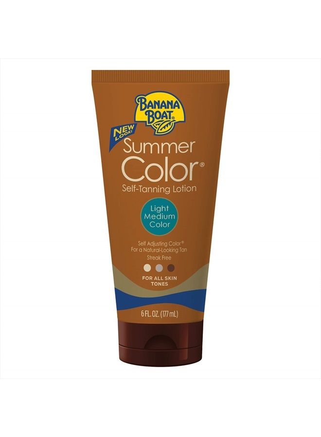 Self Tanning Lotion, Light/Medium Summer Color for All Skin Tones, Reef Friendly, 6 Ounce