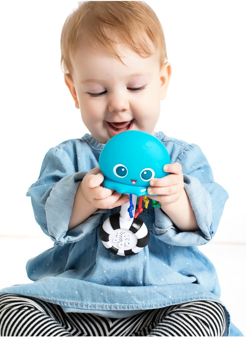 Ocean Glow Sensory Shaker Musical Toy, Color-Changing Lights & Classical Melodies, Easy-to-Grasp, Sensory Rattle for Babies Newborn+