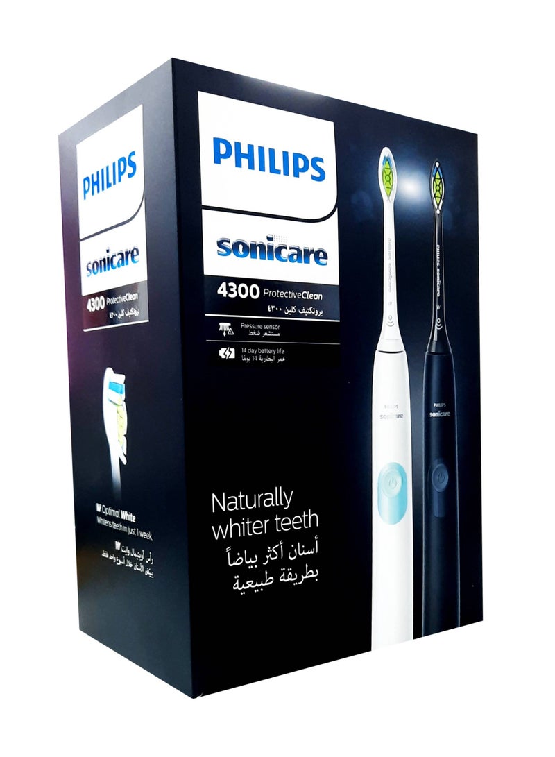 Philips Sonicare Protective Clean Dual Pack HX6450/05, White & Black Certified UAE 3 Pin