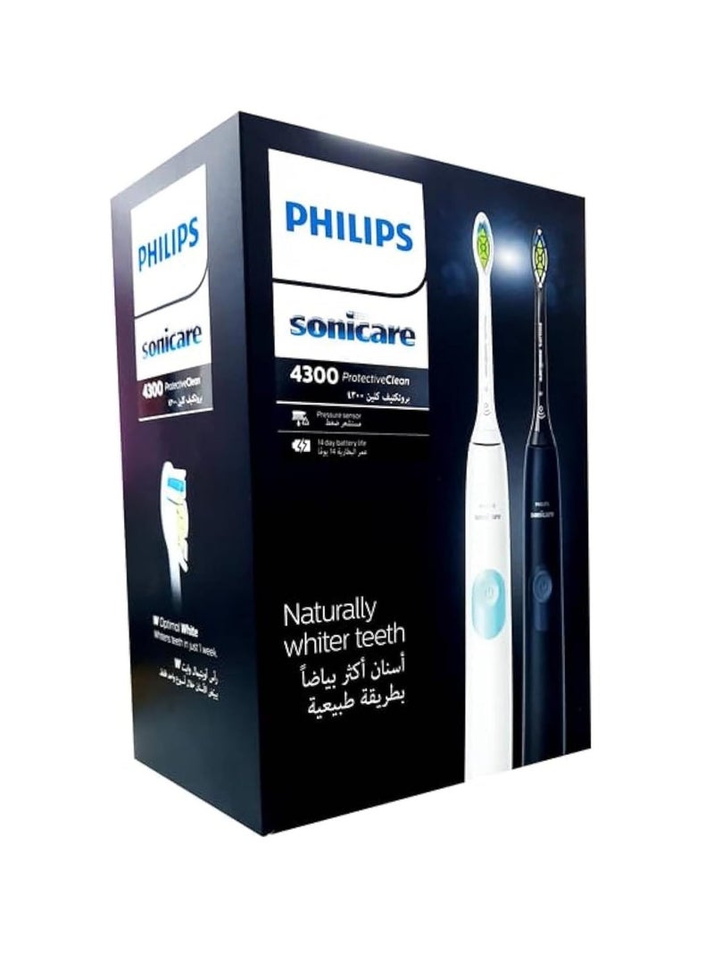 Philips Sonicare Protective Clean Dual Pack HX6450/05, White & Black Certified UAE 3 Pin