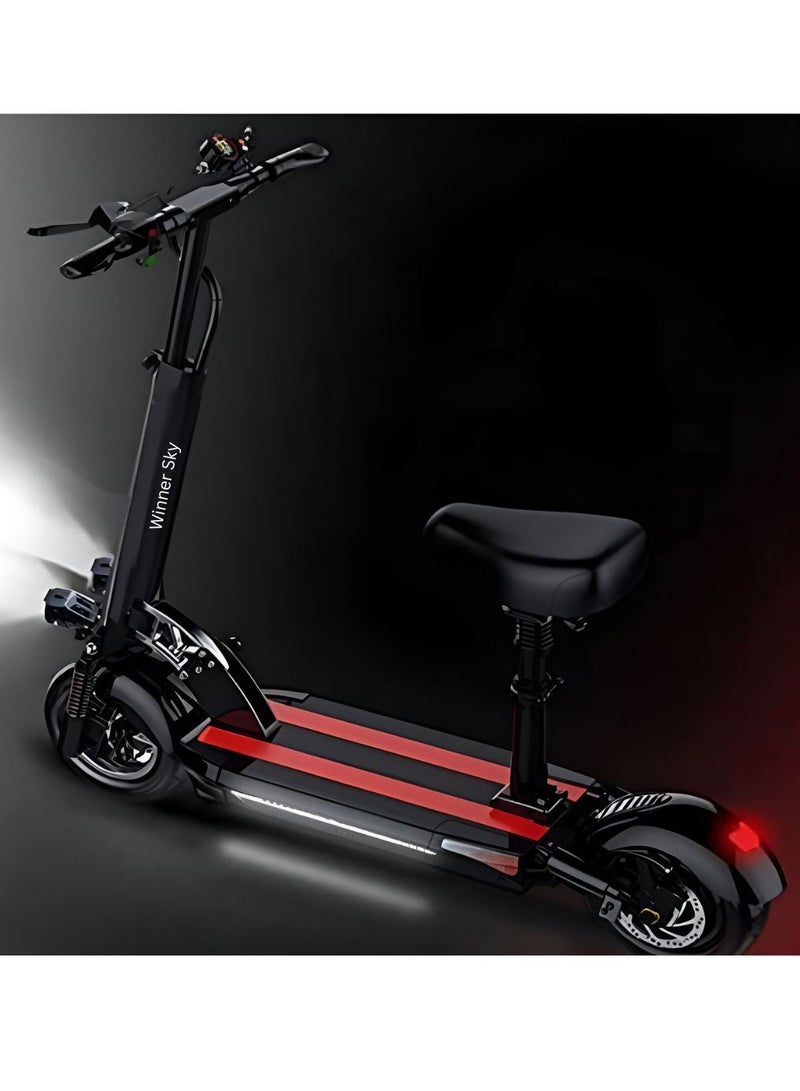 Electric Scooter E10 with 50km Mileage, 1000W Motor, Full Foldability, 48V 13Ah Battery, Improved Speed of 50km, and Anti-Theft Remote Control Red