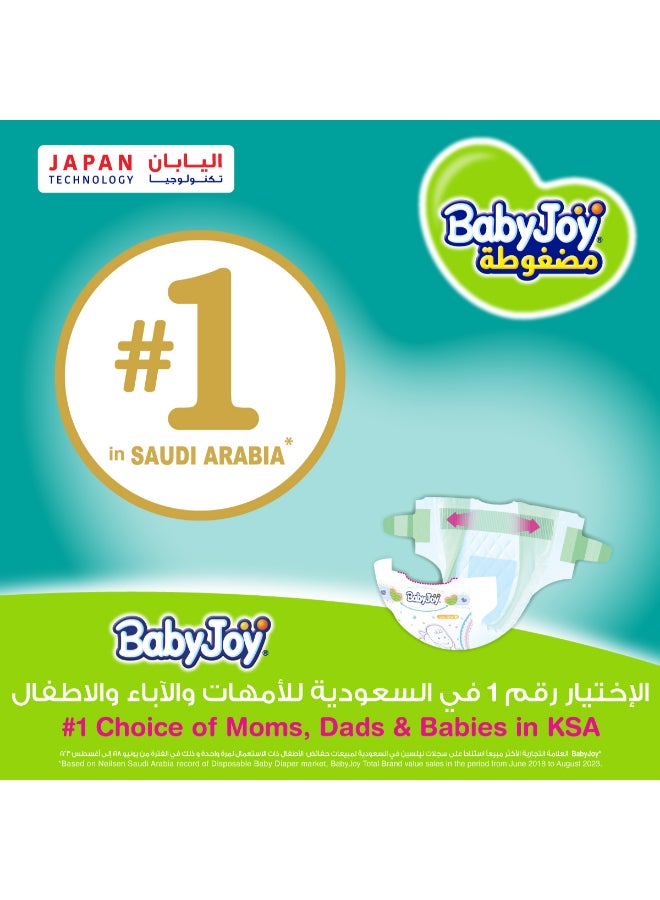 Compressed Diamond Pad Diaper, Size 4+ Junior, 12-21 Kg, Jumbo Pack, 44 Diapers