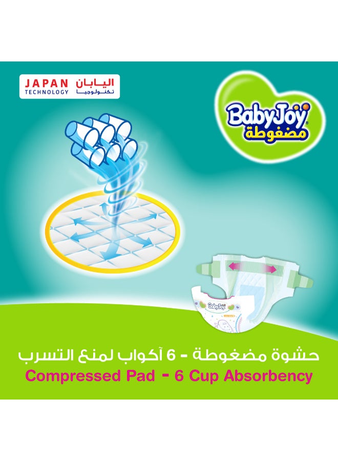 Compressed Diamond Pad Diaper, Size 4+ Junior, 12-21 Kg, Jumbo Pack, 44 Diapers
