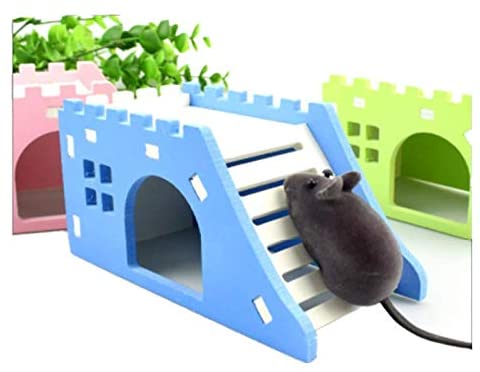 Nest Small Animal Wood House Bed Cage Pet Hedgehog Castle Toy Multicolour