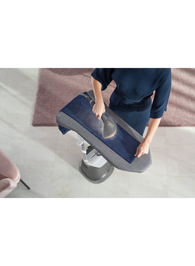 All-in-One Ironing Solution 8000 Series - 90g/min Continuous Steam, 5+ ECO Steam Settings, Tilting StyleBoard & Integrated Wheels, 2200 W GC628/86 Grey/White