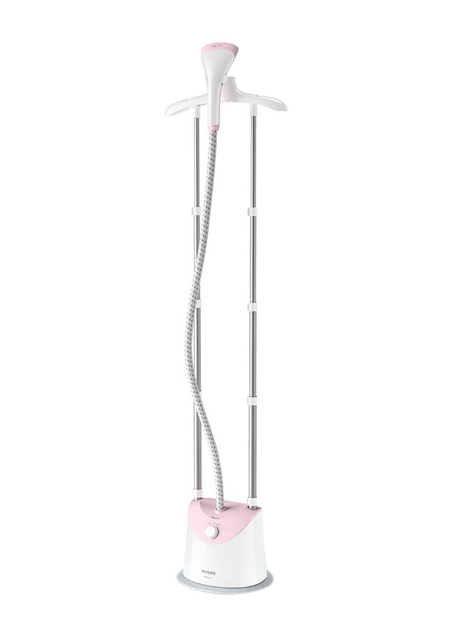 Stand Steamer - 35g/min Continuous Steam, 2 Steam Settings, Garment Hanger, Adjustable Height, 1.4 L 1800 W GC485/46 White/Pink