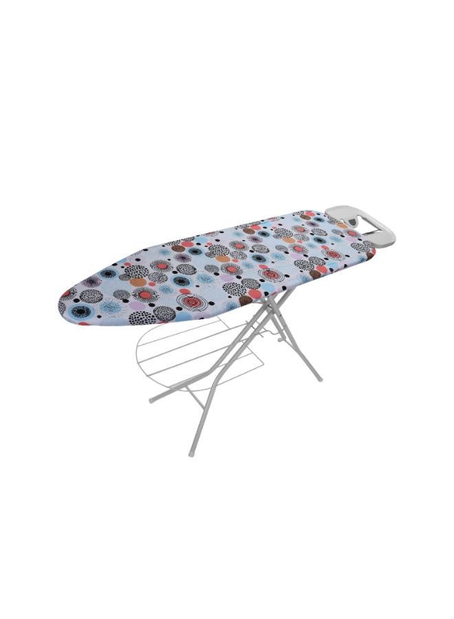 Ironing Board Suitable For Steam And Conventional Ironing Heavy Adjustment Liver Fold Flat For Storage 100 Percent Cotton Cover With Foam Pads Light Weight Easy To Carry 147x38x90 Cm