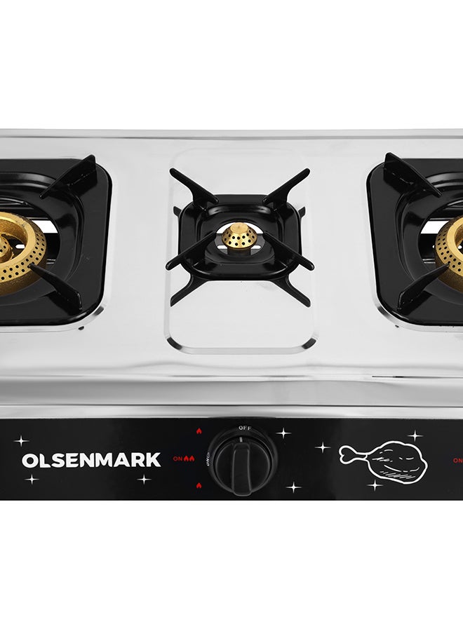 3 Burner Stainless Steel Gas Stove Cooktop OMK2229 Silver