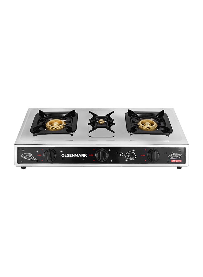 3 Burner Stainless Steel Gas Stove Cooktop OMK2229 Silver