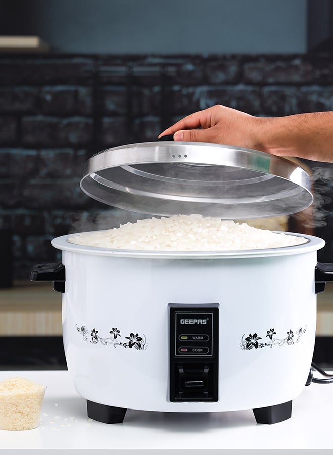 8 L Commercial Rice Cooker, Durable Construction, Removable Non-Stick Aluminum Pot, Cool Touch Handle, Includes Cook, Keep Warm Functions, With Stainless Steel Lid, Aluminum Inner Steamer, Perfect For Quinoa, Risotto, Vegetables, Soups, Sauces, Eggs, Etc. 2 Years Warranty Grc4322H 8 L 2500 W GRC4322H White